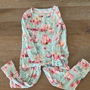 Posh Peanut Floral Pajama Set - Pink and Green